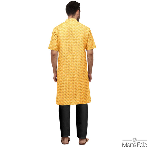 COTTON STRAIGHT MEN'S KURTA WITH SEQUIN