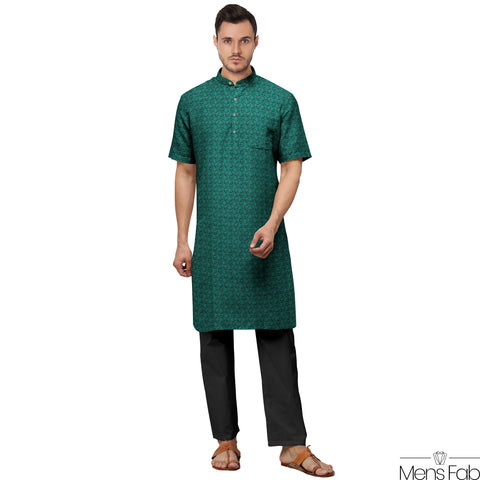 COTTON STRAIGHT MEN'S KURTA WITH SEQUIN