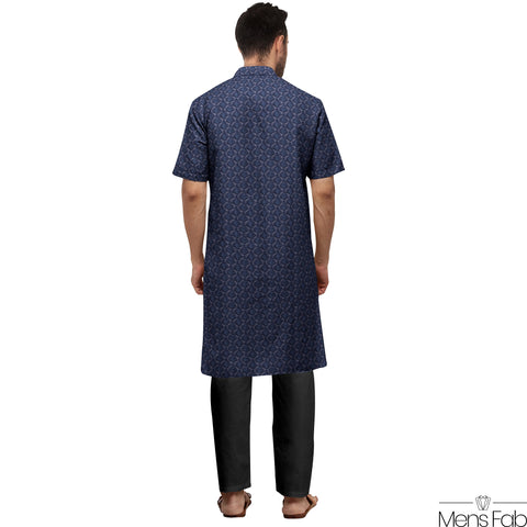 COTTON STRAIGHT MEN'S KURTA WITH SEQUIN