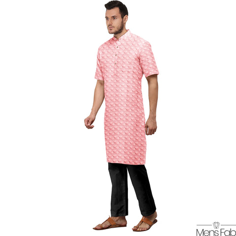 COTTON STRAIGHT MEN'S KURTA WITH SEQUIN