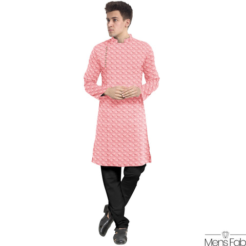 COTTON STRAIGHT MEN'S KURTA WITH SEQUIN